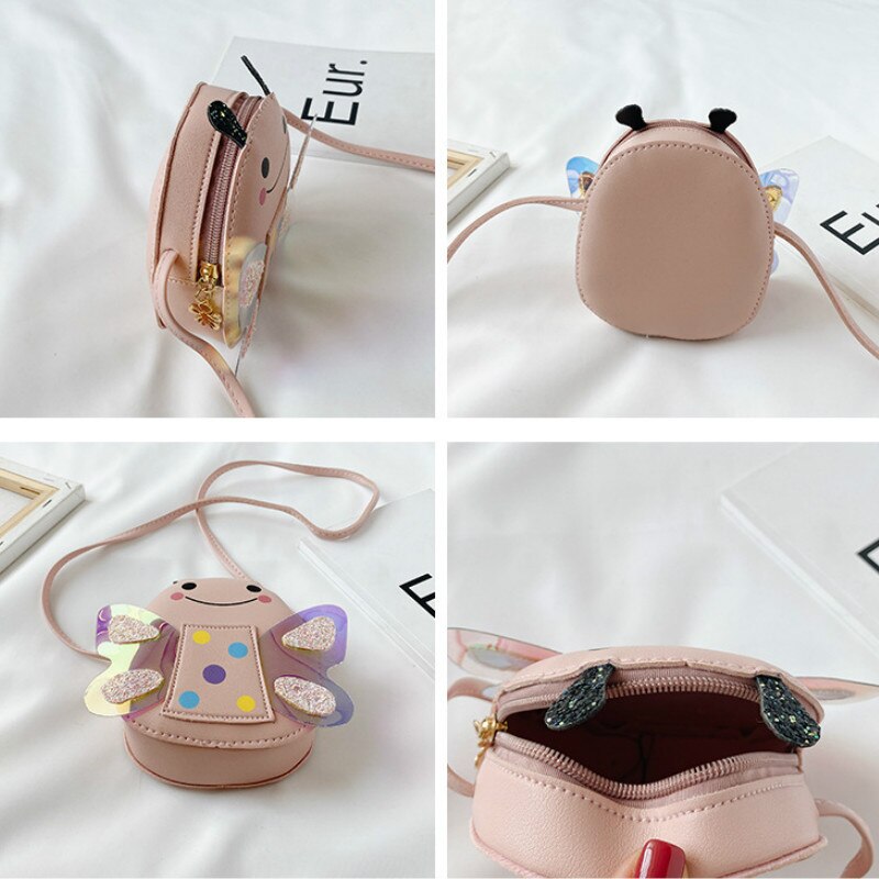 Bebis miniväska söt liten flicka liten myntplånbok påse box kawaii småbarn glitter paljett crossbody väska barnfest handväska