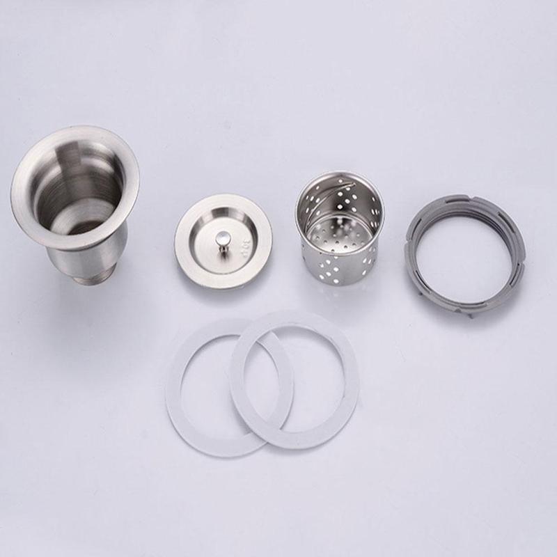 Peter-diy 115mm (4.5 Inch) Stainless Steel Kitchen Sink Strainer Basket With Drain Trap