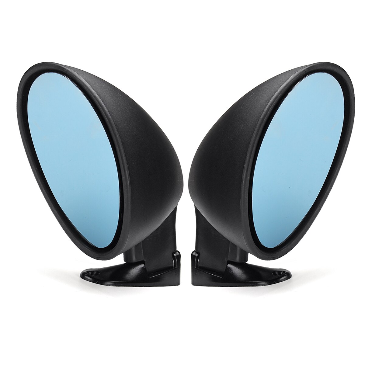 1Pair Universal Car Left/Right Classic Car Door Side Rear View Mirror Blue & Gaskets Vintage Black