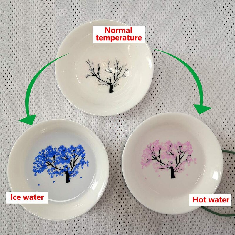 Magic Sakura Sake Cup Color Change with Cold Water-See Peach Cherry Flowers Bloom Magically Sakura Blossom Tea Bowl DTT: sakura