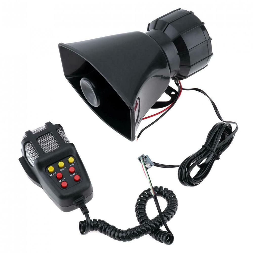 100W 12V 7 Tone Sound Emergency Siren Car Horn Loud Speaker Car Truck Police Fire Air bugle PA Speaker with MIC Car Accessories: Default Title