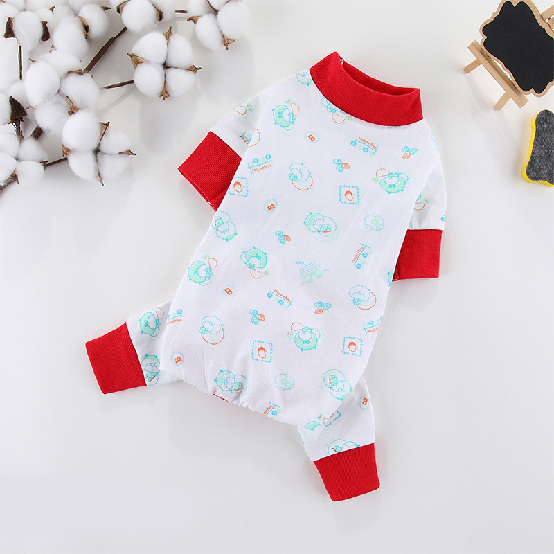 Pet Dog Clothes for Small Dogs Dog Jumpsuits Cute Print Puppy Pajamas Soft Cotton Pet Cat Jumpsuits Chihuahua Clothes