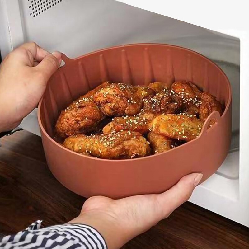 Air Fryer Silicone Pot Multifunctional Air fryers Oven Accessories Bread Fried Chicken Pizza Basket Baking Tray