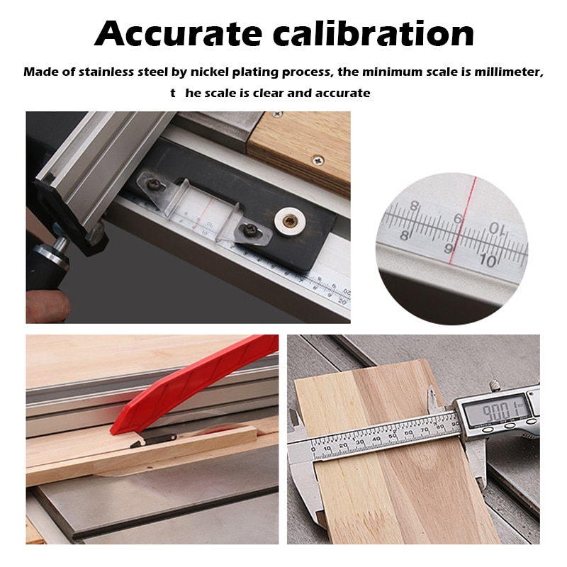 Self-Adhesive Measuring Tape Stainless Steel Workbench Ruler Tape Measure For T-track Table Saw Woodworking