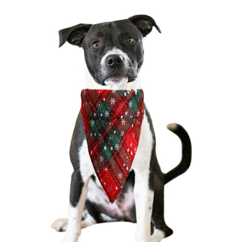 1pc pet bibs spyt håndklæde jul med kostume dekoration hatte til lille kat hund jul pet bandana santa mønster trekant tørklæde
