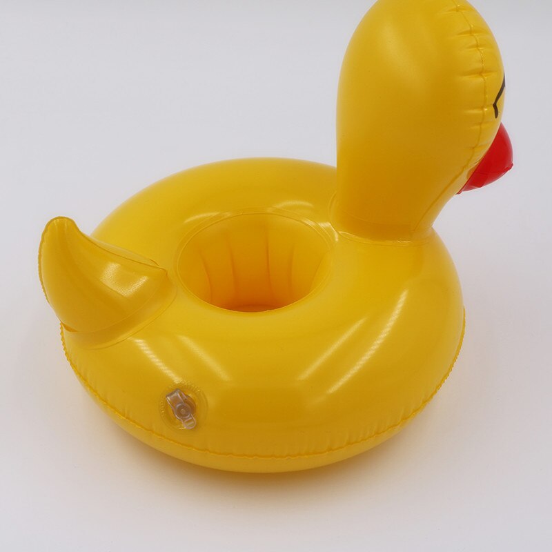 Pequeño pato amarillo inflable Mesa Bar bandeja piscina flotador taza beber cerveza titular natación juguetes playa Accesorios
