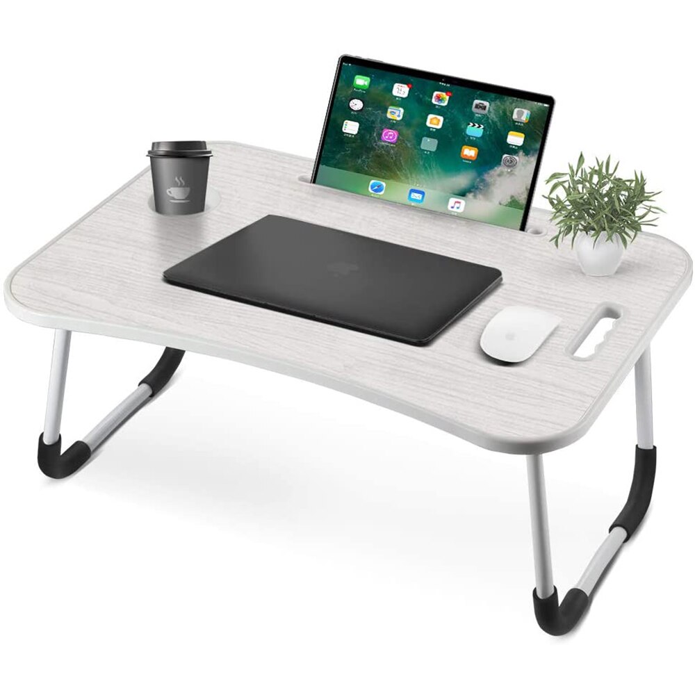 Frokost serverer sengebrett justerbar sammenleggbar med flip top og ben datamaskin desk stativ sammenleggbar laptop bord notebook skrivebord: B