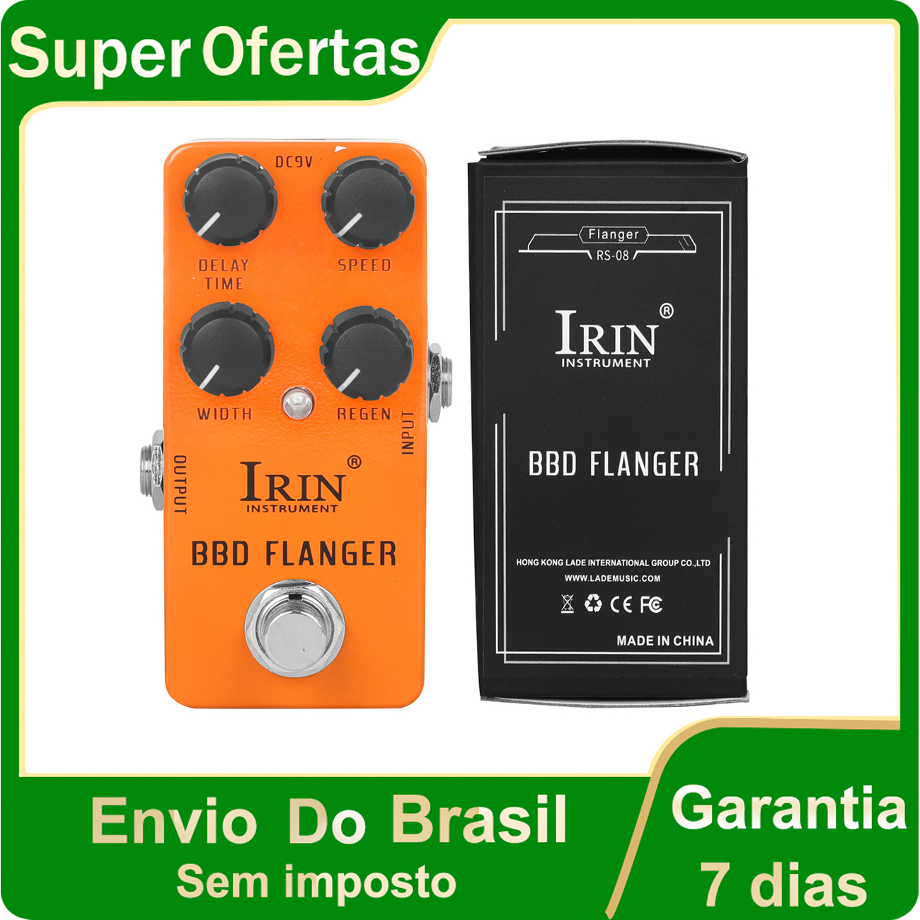 Pedal de efectos de guitarra eléctrica serie RS, piezas de Pedal de guitarra de aleación de aluminio Dyna Comp/BBD Flanger/TALENT OCTAVE/GOLDEN FUZZ: Verde