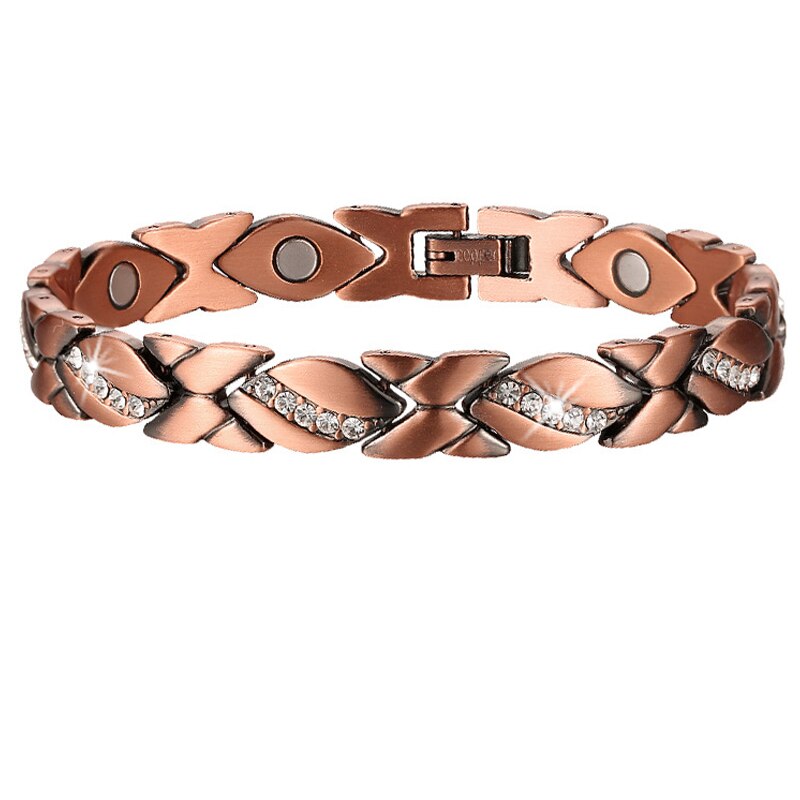 Männer Reinem Kupfer Armbinde Gesundheit Energie Germanium Magnetische Armbinde Jahrgang Hologramm Kette Verknüpfung Armbänder für Frauen Arthritis: 17