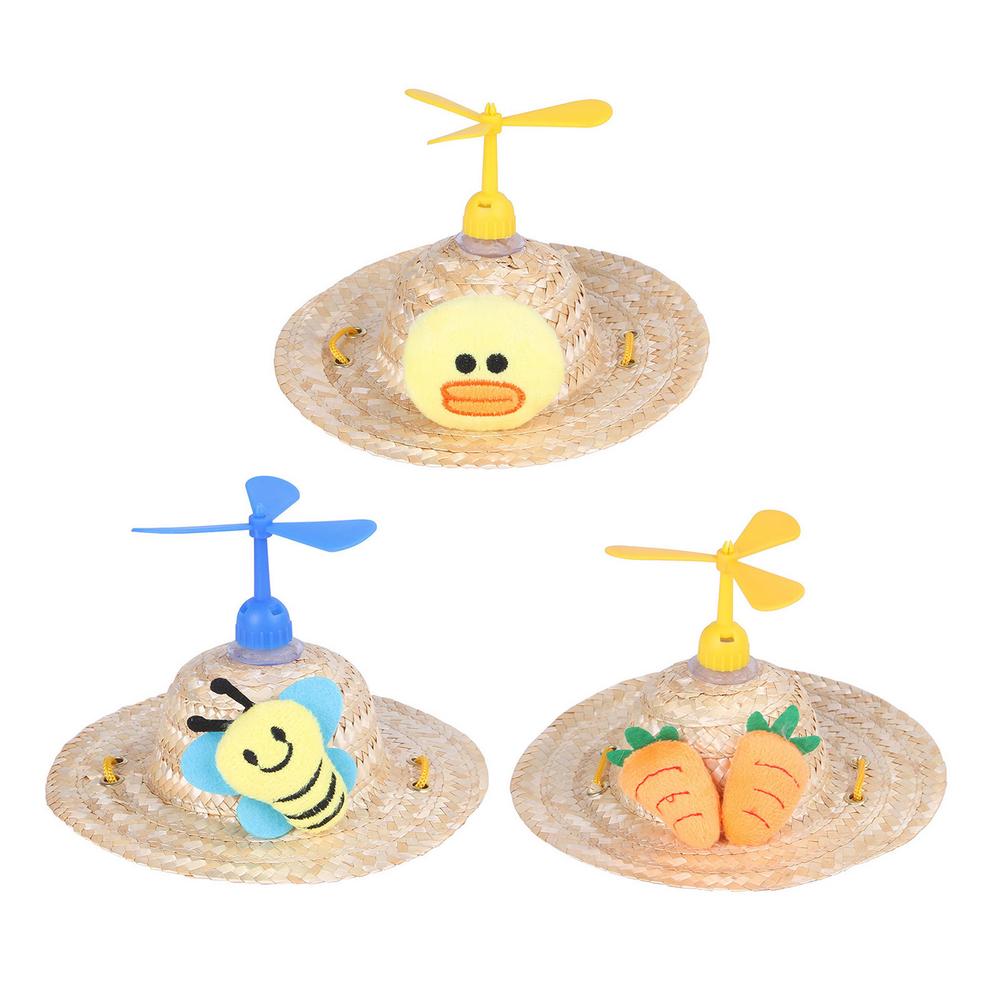 canna sombrero cappello mini elica carina cappello intrecciato cappello secchiello per cani di piccola taglia media Costum accessori per animali domestici puntelli fotografici