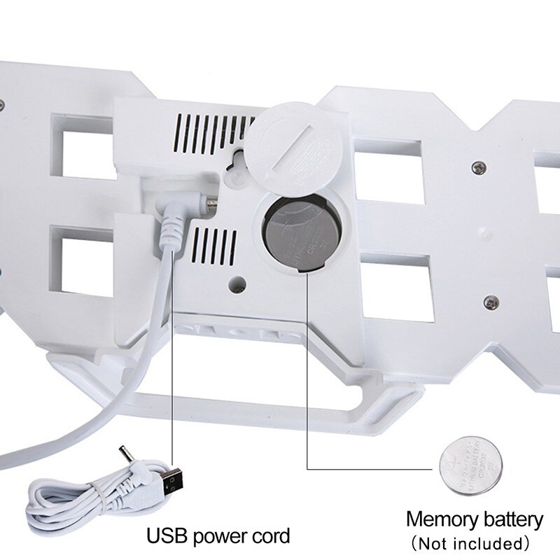 LED Clock Alarm Watch USB Charge Electronic Digital Clocks Wall Horology 3D Digital Home Decoration Office Table Desk Clock