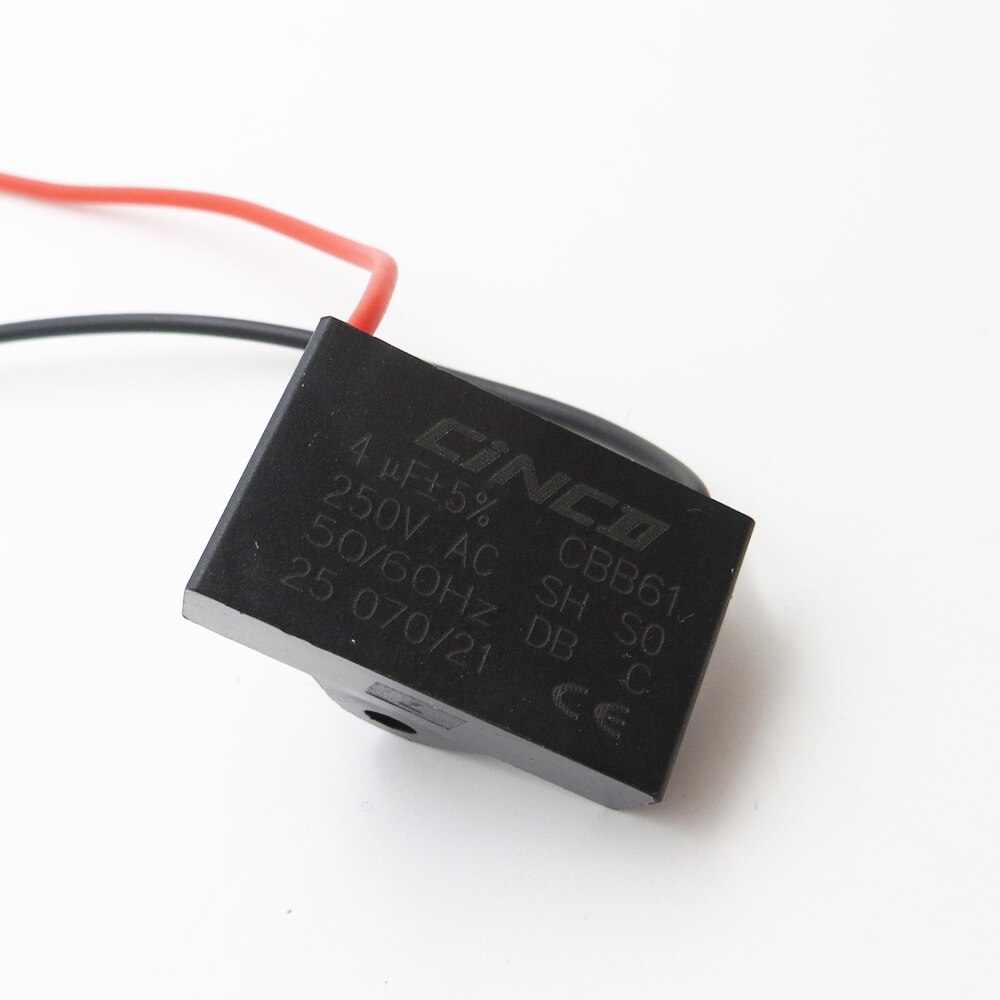 250V AC 4UF CBB61 2 wires Motor Run Capacitor electrical fan ventilators exhaust fan capacitor start AC