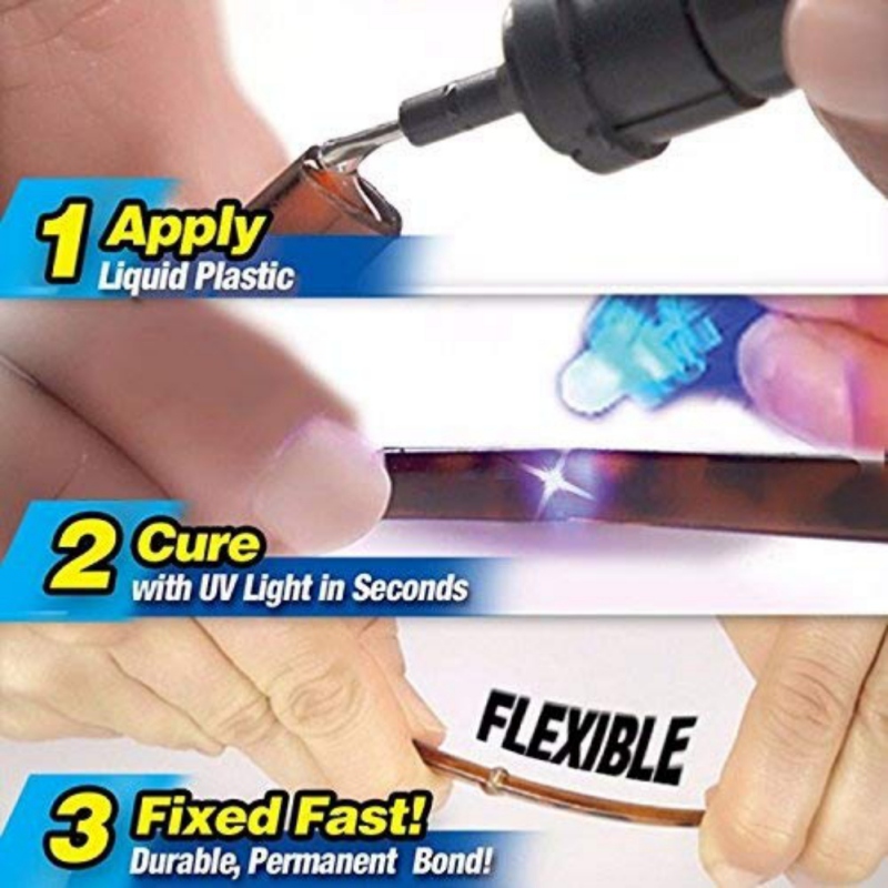Super Powered Liquid Plastic Welding 5 Second Fix UV Light Repair Tool With Glue Compound Office Supplies