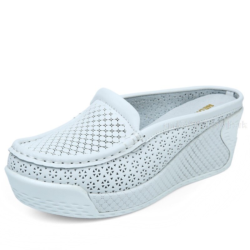 Kvinner casual wedge sko slip on høye hæler sandaler sommer netting gåsko utendørs plattform flate joggesko størrelse 35-43