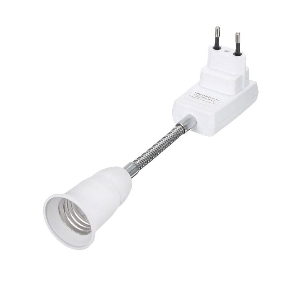 E27 lyspære fatning adapter fleksibel forlænger led lampe base kontakt holder dk/us/eu stik