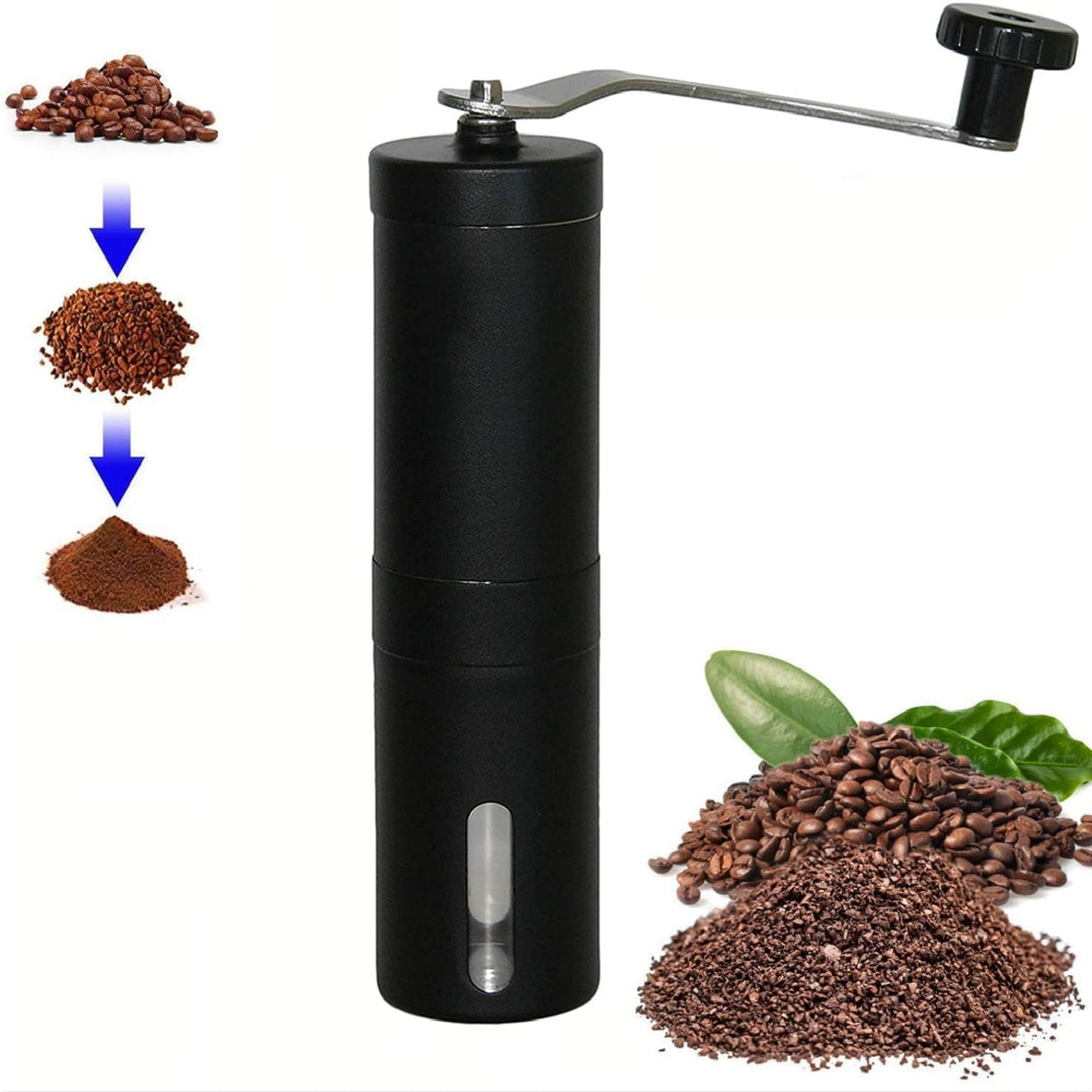 Manual Coffee Grinder Heavy Duty Stainless Steel with Adjustable Ceramic Burr Portable Coffee Mill Grinder