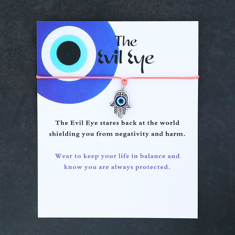 Hamsa Hand Evil Eye Red String Bracelet Good Luck Blue Evil Eye Hand Braided Bracelet Evil Eye Jewelry Friendship Bracelet: Pink