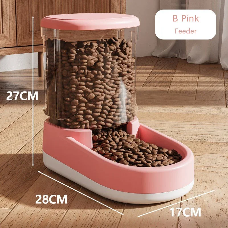 + Automatische voerbak en waterdispenser met grote capaciteit voor honden/katten, zwaartekracht - gevoed, geen stekker vereist: GRIJS
