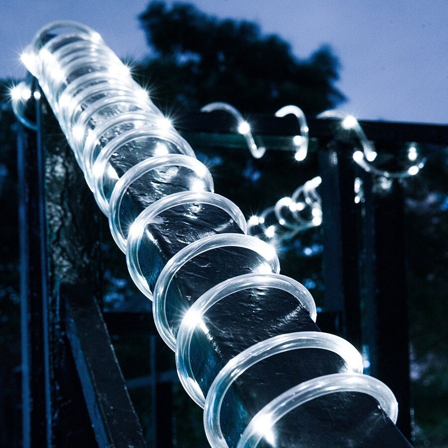 100/200 LED corde solaire Tube chaîne lumière extérieure jardin solaire fil de cuivre fée lumière pour bricolage arbre jardin pelouse fête décor: White / 7M 50LEDS