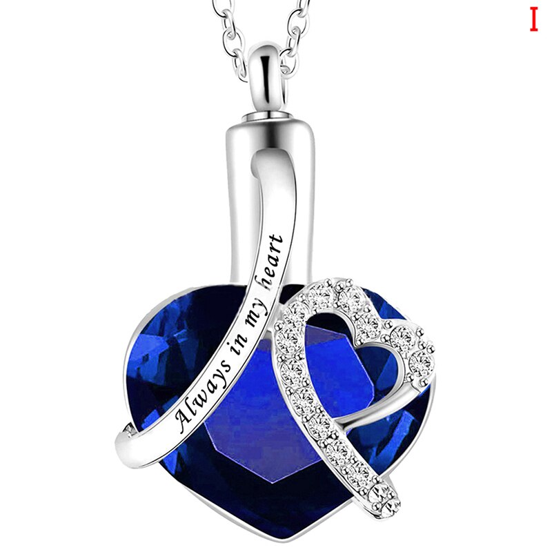 Always in my heart Locket screw Heart cremation memorial ashes urn birthstone necklace jewelry keepsake pendant: I
