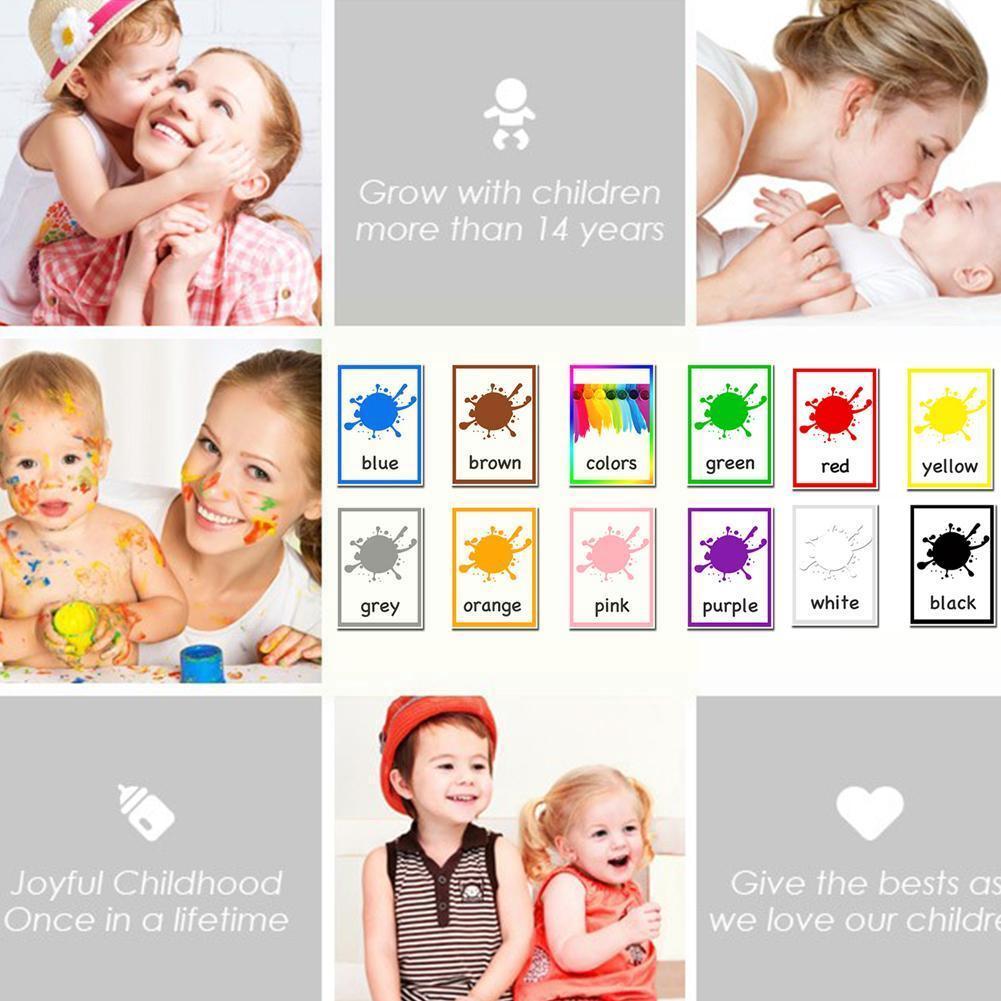 12pcs/set Montessori English Learning Word Cards Children Educational Toys Game Kids English Memory Early Color Flashcards P2l6