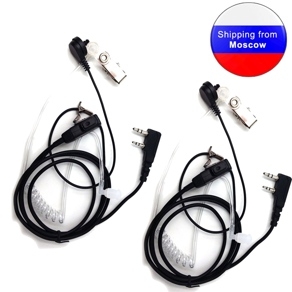 2 pièces tube D'air Écouteur mains libres Pour Baofeng UV-5R BF-888S 777 S ANYSECU DM960 SL1M TYT TH-UV8000D MD380 MD390 Radio