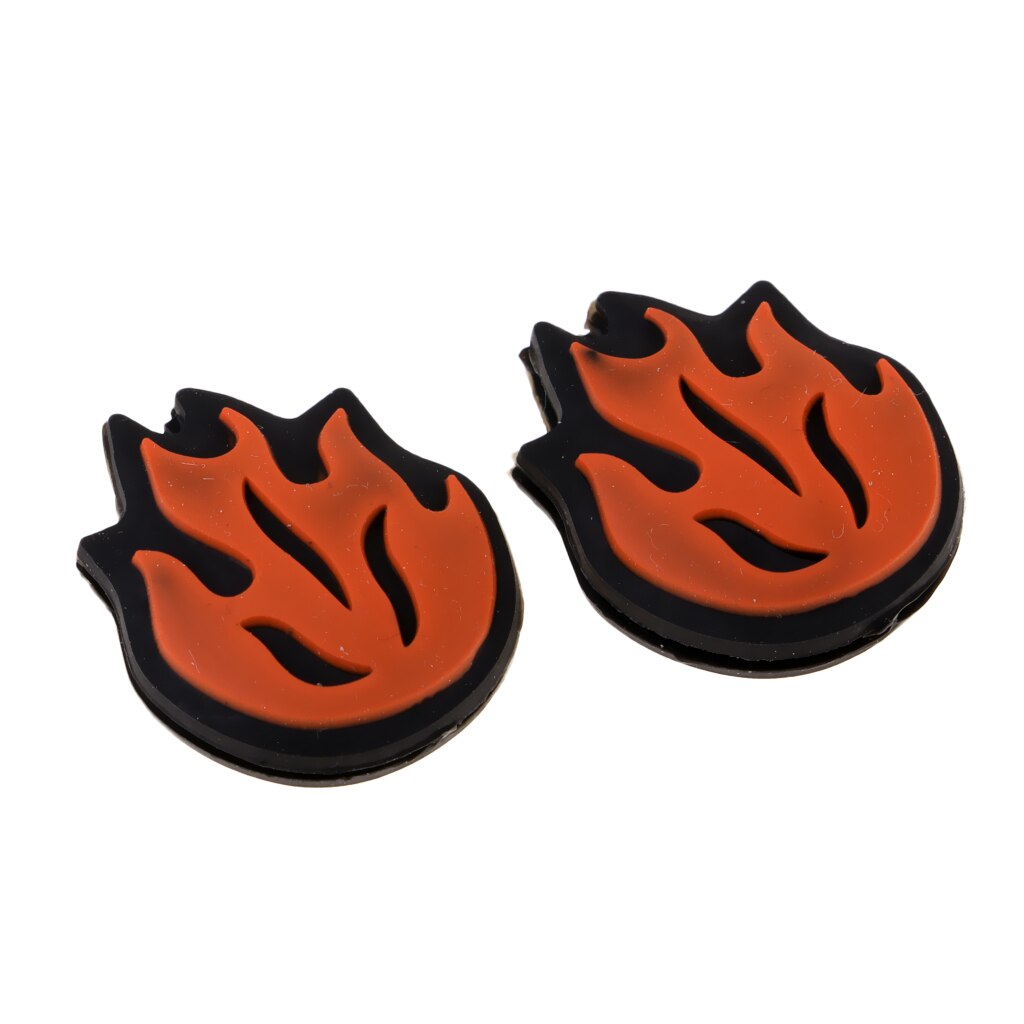 2Pcs Flame Pattern Tennis Racket Shock Absorbers Racquet Vibration Dampeners Shockproof Dampers Replacement Sports Accessories: Orange 