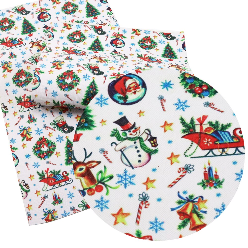 David angie 20*34 cm Kerstman Kerst Synthetisch Leer Stof 1 ST, DIY Naaien Stof Materialen Voor handtas Kleding, 1Yc2820: 1059371001