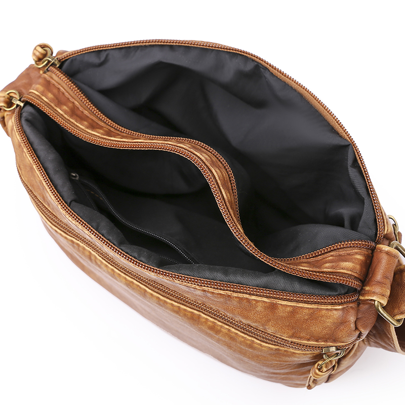 Vintage Tas Voor Vrouwen Zachte Pu Lederen Crossbody Tas Grote Capaciteit Tassen Multi Pocket Schoudertas 2022 Vrouwelijke Retro handtas