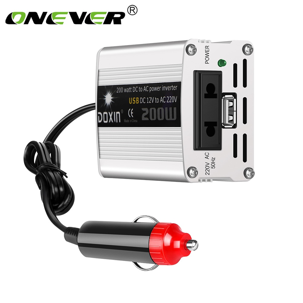 200 W 12 V DC Naar AC 220 V Car Auto Power Inverter Converter Adapter Adapter USB Auto-Styling autolader