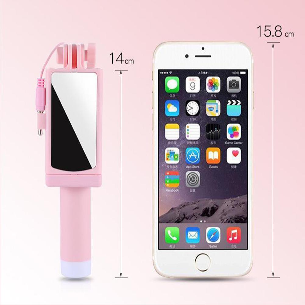 Metermall Mini Selfie Stick Met Button Wired Siliconen Handvat Monopod Universele Voor Iphone Android Samsung Huawei