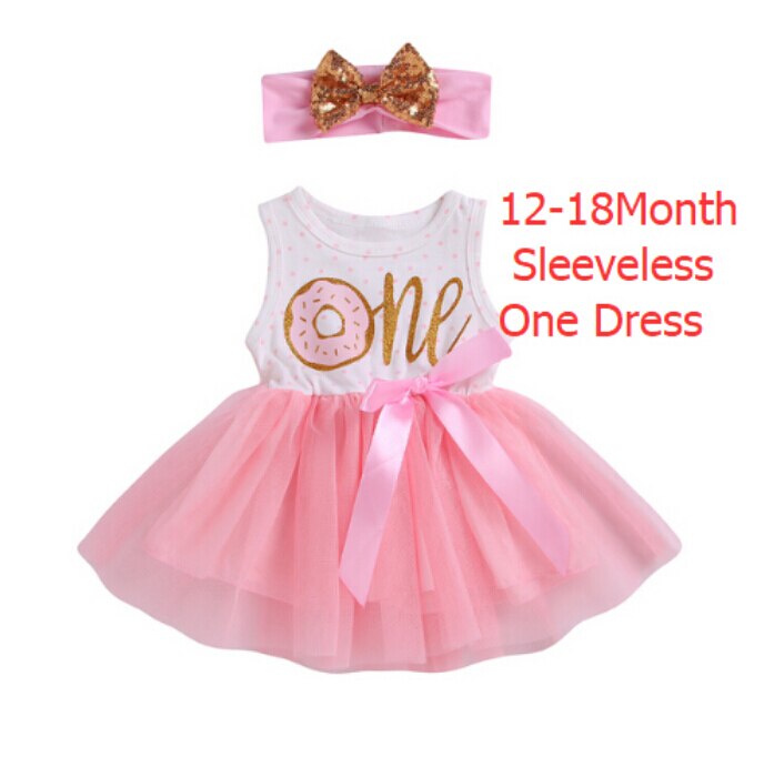 1st 2nd 3rd Third Birthday Donut Polka Dot Dress Girls Toddler Outfits Tutu Dresses Princess Party Dress: 3