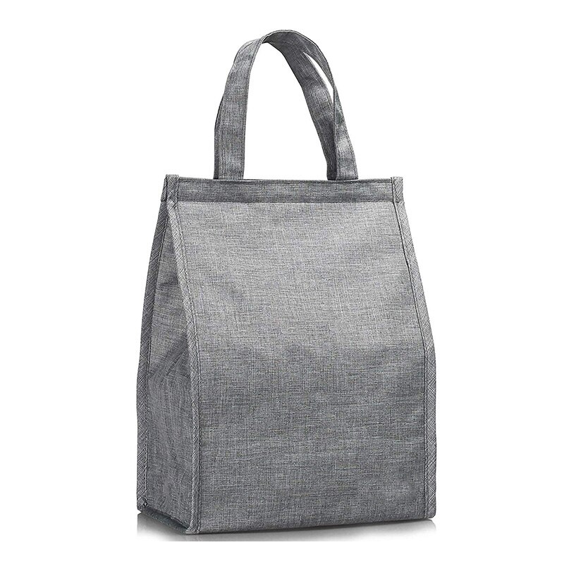 Lunchtas, geïsoleerde lunchtas, grote waterdichte lunchtas voor volwassenen, voor mannen of vrouwen (grijs): Default Title