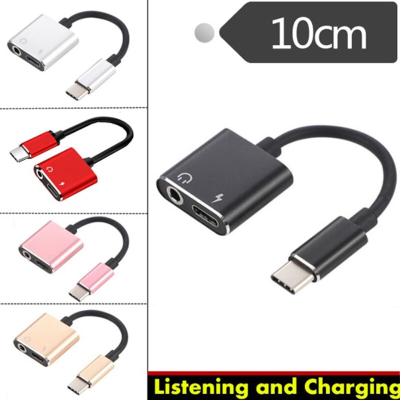 Adapter Ladung Kopfhörer 2 in 1 Typ-C zu 3,5mm Jack Kopf Aux Audio- USB C Kabel