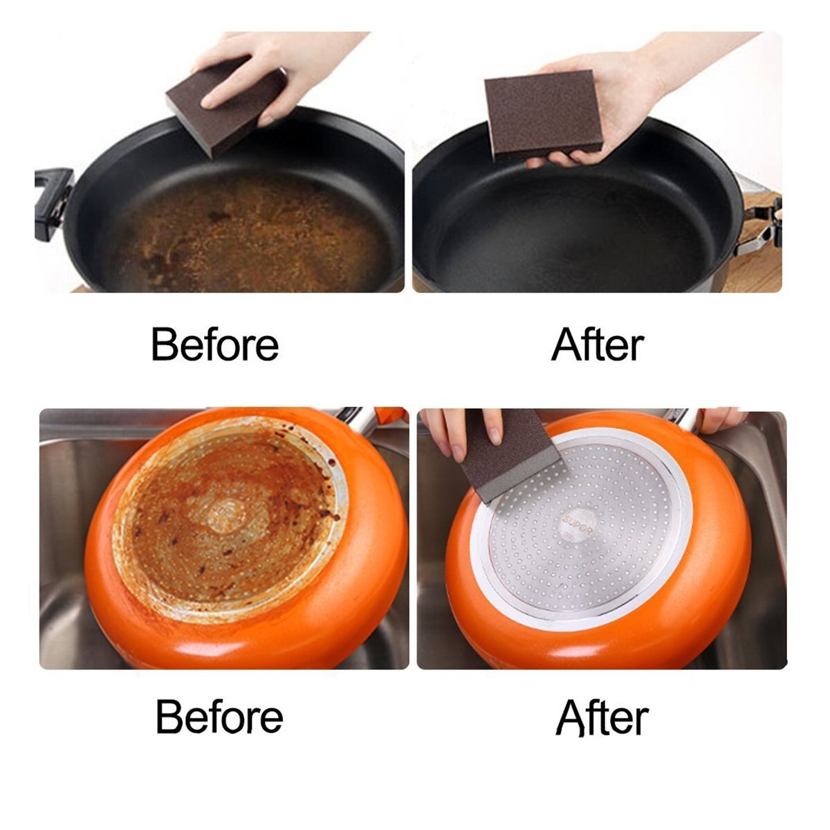 4 Pack Multi-Use Heavy Duty Scrub Sponge, Household Cleaning Non-Scratch Scrub Sponge, Make Kitchen Bathroom Car Cleaning Faster