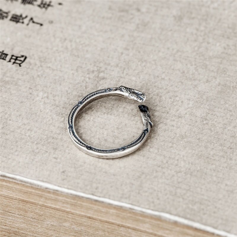 HelloLook – bague en argent Sterling 925 unisexe, anneau ajustable à Double tête, bijoux gothiques pour hommes
