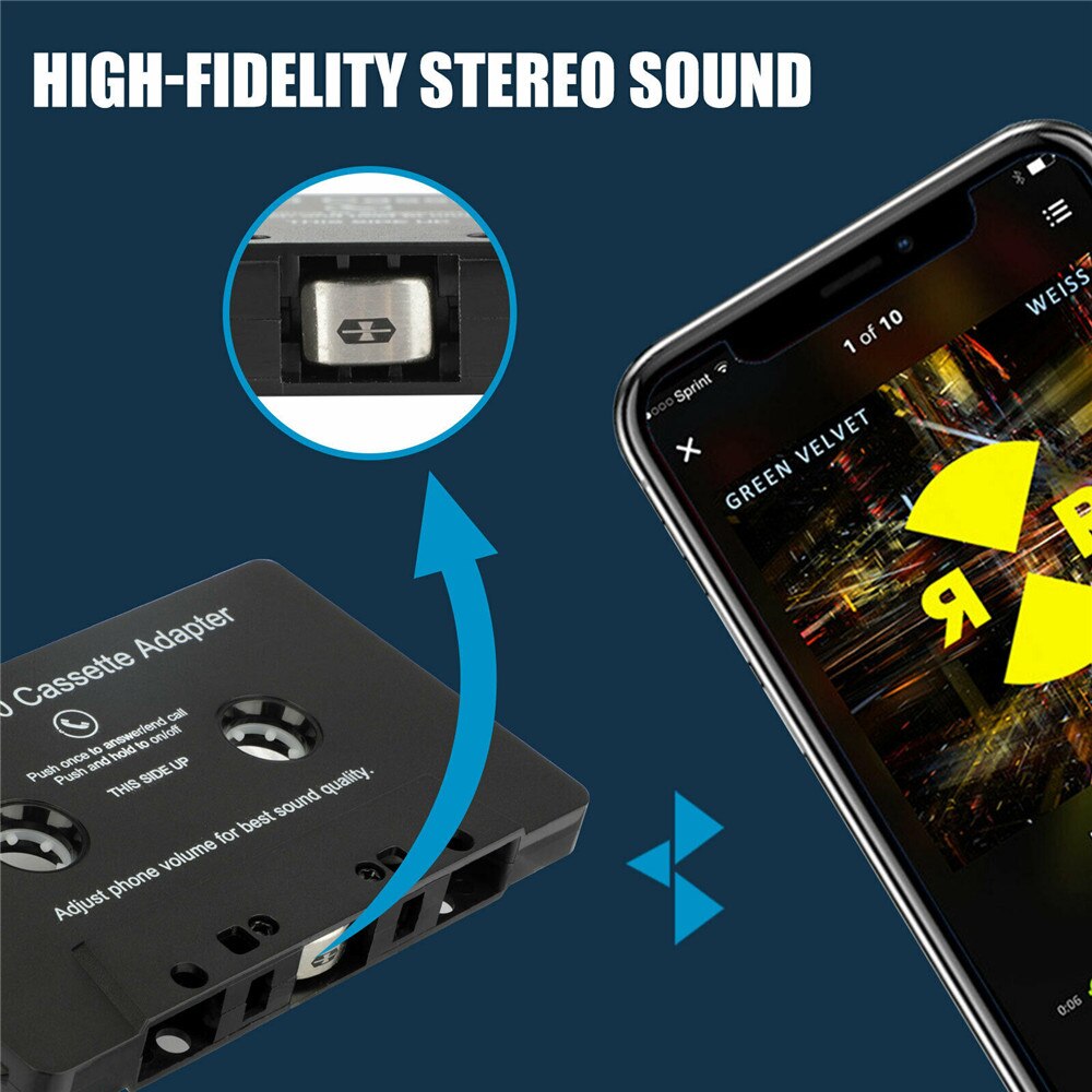 Universal bluetooth 5.0 converter bilbånd  mp3/ sbc/stereo bluetooth audio kassett for aux adapter smarttelefon kassett adapter