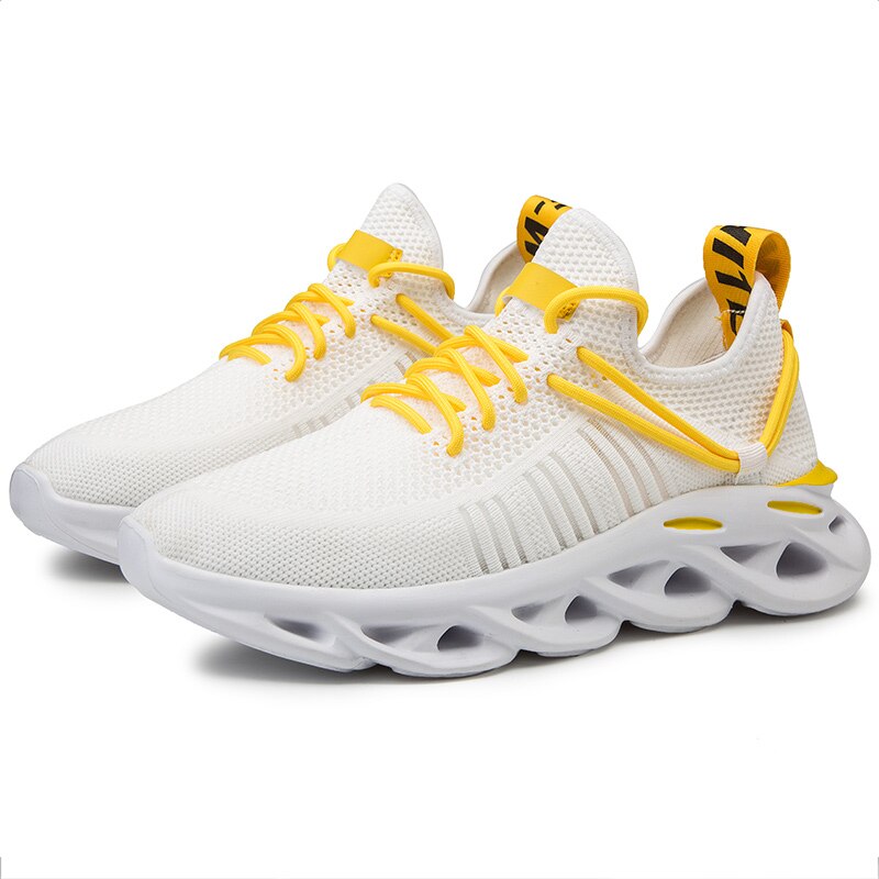 Buty robić siatkówki Pan.orzech,wysokoelastyczne buty robić latania z tkaniny,buty treningowe,buty robić siatkówki ulicznej,buty robić piłki ręcznej ,39-44: Biało-żółty / 44