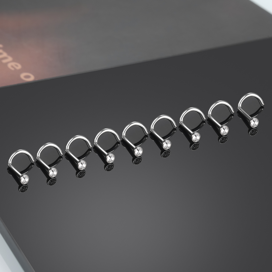 10/50/100 sztuk 18G 20G piercing do nosa CZ kryształowy piercing kolczyk w nosie gwiazda ze stali nierdzewnej kolczyki w nosie Nariz Piercing biżuteria