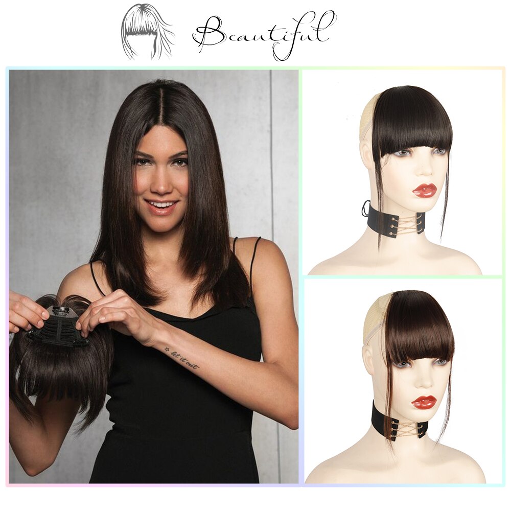 Azqueen hair Bangs Clip In Bangs Front Neat Bangs Fringe Hair Women Clip In Hair clip Extension on hair accessories Bangs