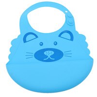 5 couleur belle bande dessinée bavoirs boucle réglable bavoirs poche de riz bébé boucle Silicone pli ajuster dessin animé bavoir meilleur bébé: blue