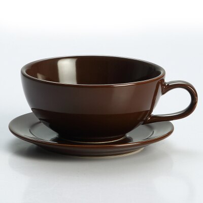 Farverigt kaffesæt kaffekop og underkop underglaseret lavprocelæn cappuccino latte kop 250ml: Kaffe