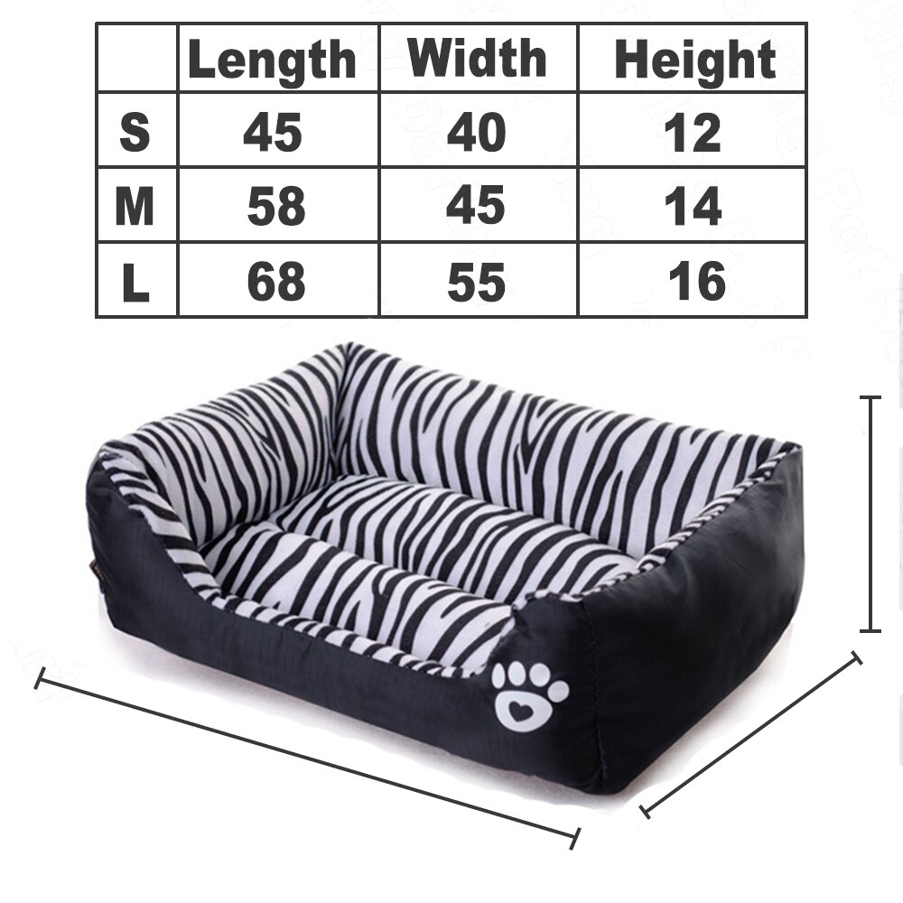 Lugnande stor hundsäng för stora medelstora små hundar hus camo liten fluffig hundsäng korgar lugnande husdjurssängar för hundar katter matta: Zebra hund säng / M