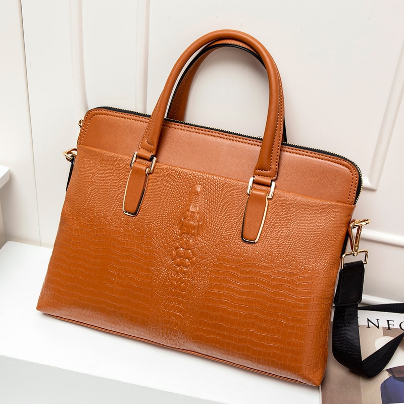 Vrouwen Business Aktetas Tas Voor Vrouw Lederen Laptop 14Inch Handtas Werk Kantoor Tas Dames Schoudertassen Voor Vrouwen handtas