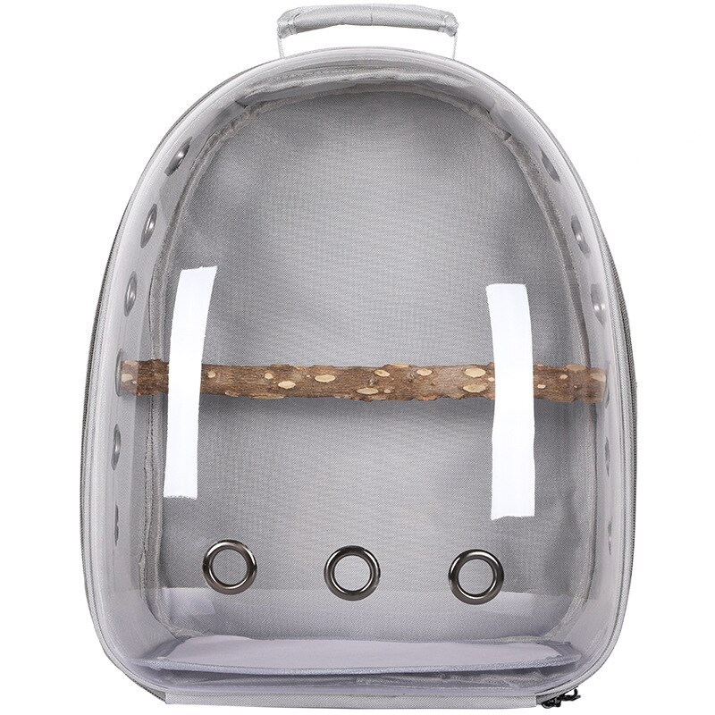 Zaino da viaggio per pappagalli per animali domestici gabbia per uccelli trasparente grande scatola di trasporto per cabina portatile zaino grigio: Gray