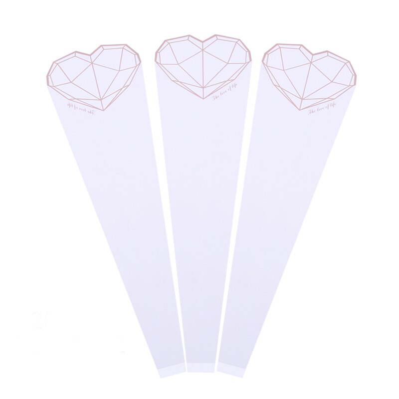 20 st diamantform enkel blompåse bukett omslagspapper plastpåse ros blomma förpackningsmaterial bröllopsinredning: Vit