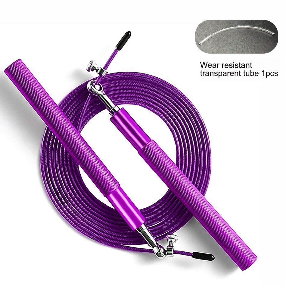 Crossfit Jump Seil Professionelle Speed Skipping für Fitness Workout Training Ausrüstung MMA Boxen mit Trage Tasche: Lila