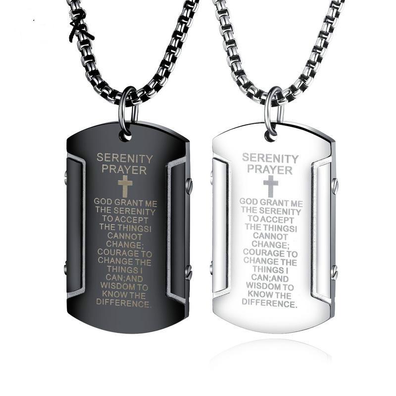 Religieuze Christian schrift sieraden mannen titanium stalen kruis Bijbel Rvs Saint Katholieke Kruisbeeld t Ketting Kruisbeeld: mix colors