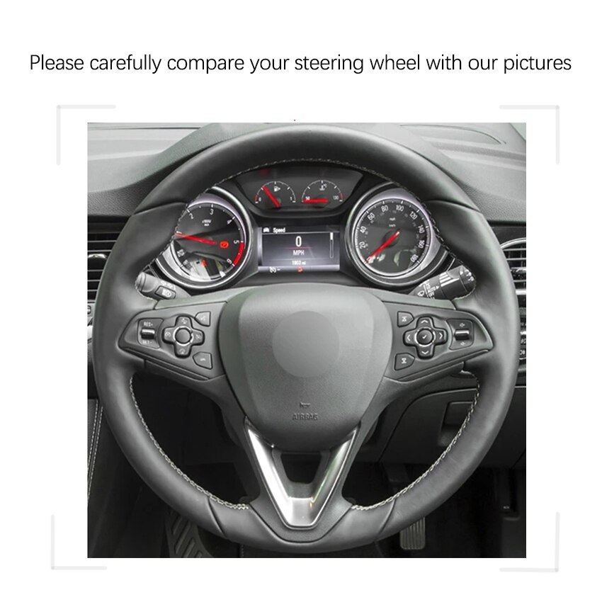 Kunstmatige Lederen Rode Marker No-Slip Auto Stuurhoes Voor Opel Astra K Corsa E Crossland X Insignia ct B Karl Zafira