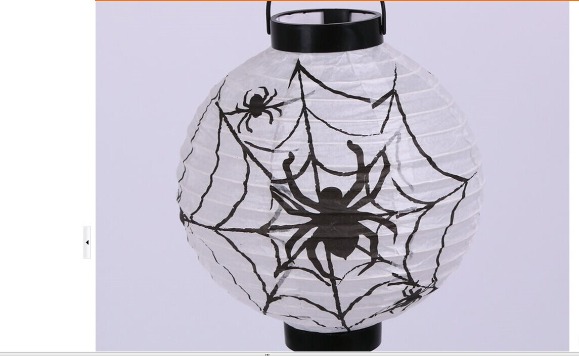 Halloween led papir græskar hængende lanterne diy fest dekoration skræmmende lanterne orange hvid lilla sort: Hvid